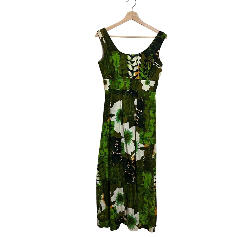 Vintage Reef Hawaii Small Maxi Dress Allover Floral Tropical Print Aloha 1960s - Picture 1 of 10